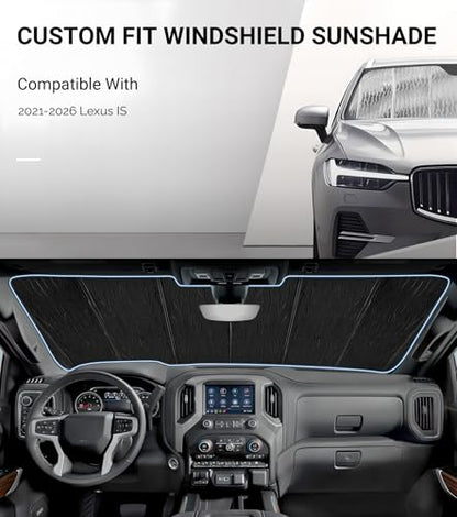 Pigenius Windshield Sunshade for Lexus IS300/IS350/IS500 2021-2026 Front Window Sun Shade - AstraGuard - color: Silver, size: 2021-2026 IS