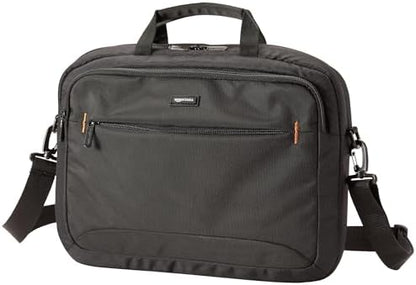 Amazon Basics Laptop Carrying Case with Shoulder Strap and Handle, Large Capacity, Black, 15.6 in (Pack of 6)