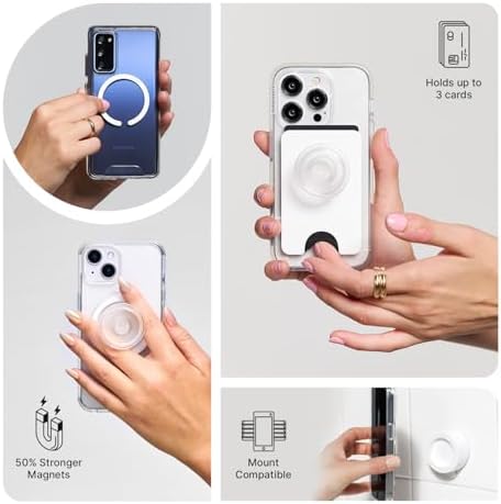 PopSockets Phone Grip for MagSafe, Magnetic Holder- Knurled Black