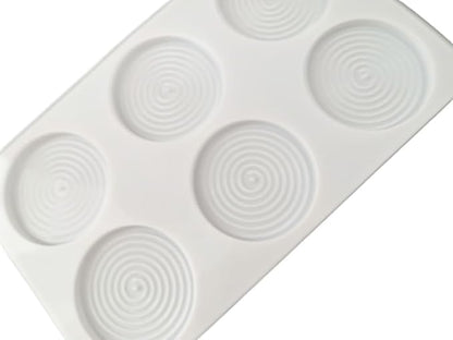 6 Holes Vortex Shape Silicone Mold for Baking Mousse Cake Ice Cream Dessert Pudding Brownie Pastry Fondant Jelly Cake Decoration Mold