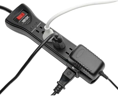 Eaton Tripp Lite Series SUPER725B 7 Outlet Flat Plug Long Extension Cord Power Strip Surge Protector, 25ft Extension Cord with Multiple Outlets, 2160 Joules, Black, Home Office Dorm Room Essentials