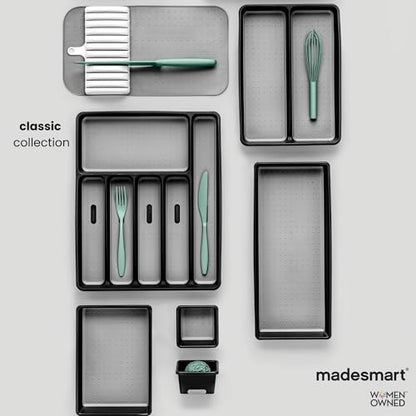 madesmart Classic Expandable Compartment Utensil Tray, Granite