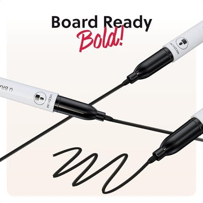 U Brands Dry Erase Markers Medium Tip Set, 36 Pack, Black, Whiteboard Pens with Medium Point and Built In Eraser Caps, Low Odor Ink, Dry Erase Markers For Classroom, Office, Or Home