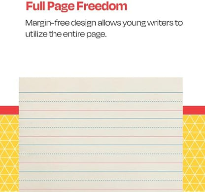 School Smart Zaner-Bloser Writing Paper, Handwriting Practice Lined Paper, Grade K Learning, 1-1/8 Inch Rule, 10-1/2 x 8 Inches, 500 Sheets (Pack of 10)