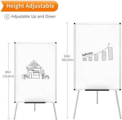VIZ-PRO Whiteboard Easel, 36 x 24 Inches, Portable Tripod Dry Erase Board