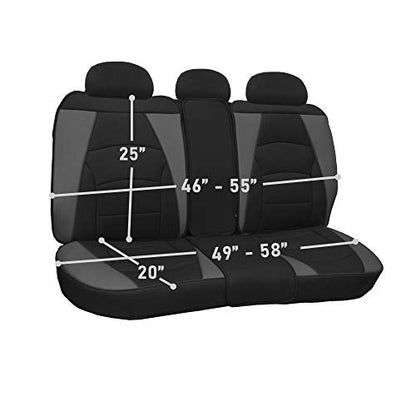 FH Group Back Seat Faux Leather Car Seat Cover - Universal Fit, Rear Seat Covers for Cars with Rear Split Bench, Car Seat Cushions for SUV, Sedan, Van, Black Red Trim - color: Black Red Trim, style: Rear Set