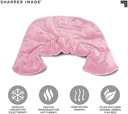Sharper Image Heated Neck&Shoulder Wrap-Microwavable Warm&Cooling Plush Pad,Scented Aromatherapy (100% Natural Lavender_&Herb Spa Blend),Pain Tension Headache Relief Therapy,Gift for Women (Pack of 8)