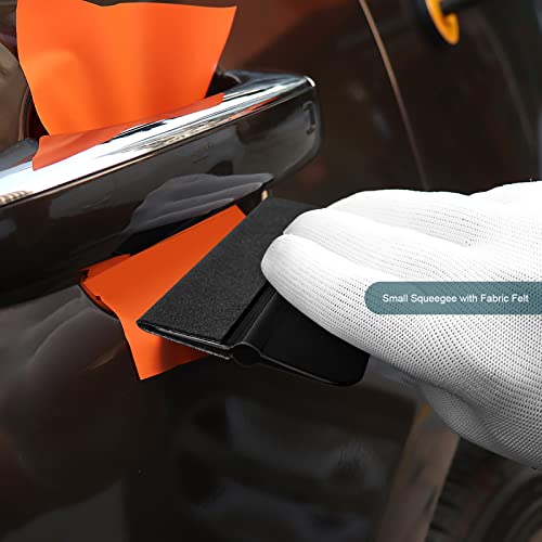 NEWISHTOOL Car Window Tint Installation Kit - Vinyl Wrap Tools With Felt Squeegee, Micro Squeegee, Razor Blade Knife
