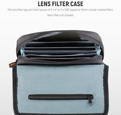 NEEWER Camera Lens Filter Case with Water Resistant Hard Shell, 6 Soft Pockets, Shoulder Strap, Pro Photography Filter Bag Storage Pouch for 4''x 4'', 4''x 5.65'' Square, 95mm Circular Filters, PB025