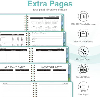 Planner 2026-2027, Weekly and Monthly Academic Planner, July 2026 - June 2027, Hardcover Calendar Agenda Book for School Year Planning, School Supplies for Teacher and Student, Letter Size(8.5'' x 11'')
