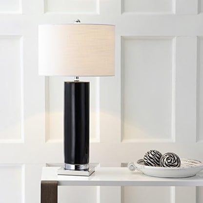 JONATHAN Y Dallas LED Table Lamp Ceramic Metal 31.5", Black/Chrome
