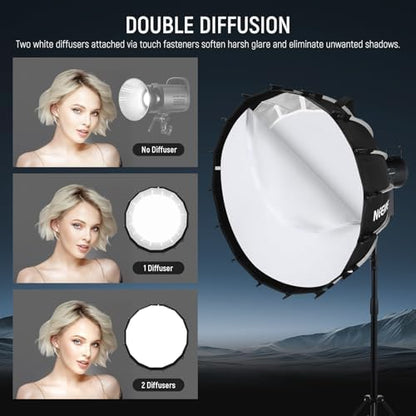 NEEWER Parabolic Softbox Kit, 35.4" Bowens Mount Soft Box, NS72P