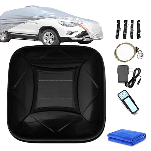 Car Cover Waterproof All Weather Windproof Snowproof Protection Outdoor Indoor Full Car Cover, Automatic with Remote Control with Solar Charging (Black,3XL) - color: Black, size: 3XL