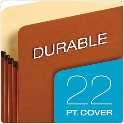 Pendaflex Expanding File Pockets, Letter Size, 5.25" Expansion, Reinforced with DuPont™ Tyvek® Material, Redrope, 10 per Box (1534G-OX)