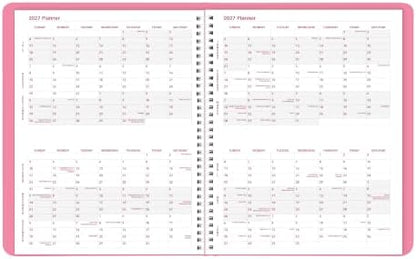 Brownline® 2027 Pink Essential Weekly Planner, Appointment Book, 12 Months, January to December, Twin-Wire Binding, 11" x 8.5", Pink (CB950G.05)