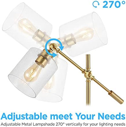 JONATHAN Y Kathryn Floor Lamp 60" Adjustable Head Metal, Brass Gold