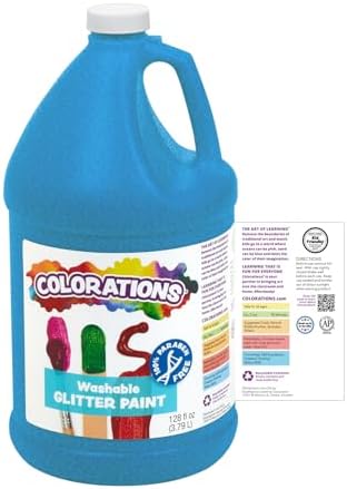 Colorations Paraben-Free Washable Red Glitter Paint, 1 Gallon