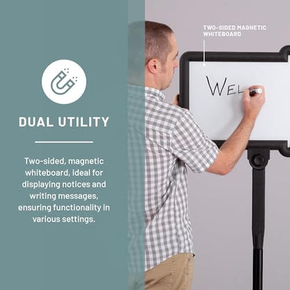 Safco Write Way Dry Erase Board Directional Arrow Sign, Dual-Sided and Magnetic for Indoor and Outdoor Use, 65"in Height, Black