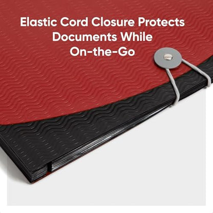 Smead Accordion File Organizer, Document Folder, 12 Divider, Red/Black