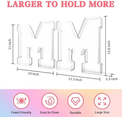 13.8" Acrylic Letter Charcuterie Tray,Fillable Alphabet Box (Letter M)