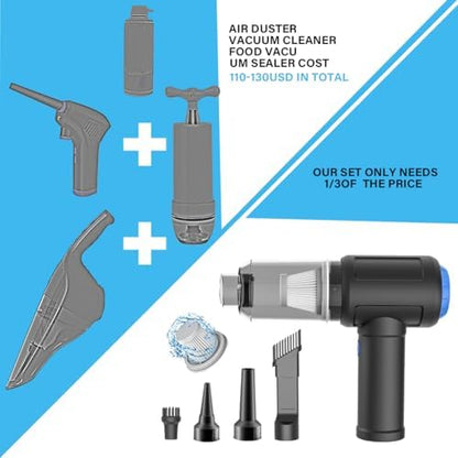 Meudeen Air Duster - Computer Vacuum Cleaner - for Keyboard Cleaning - Cordless Canned Air - 110000RPM Powerful PC Cleaner(VC08)