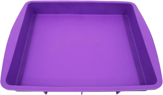 Lmaray 11 x 9.5 Inch Purple Silicone Baking Pan, Safe, Durable, Easy Cleanup, Microwave and Oven Safe
