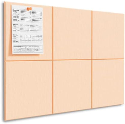MaxGear Felt Bulletin Board 36" x 24", Peach Beige Felt Wall Tiles Push Pin