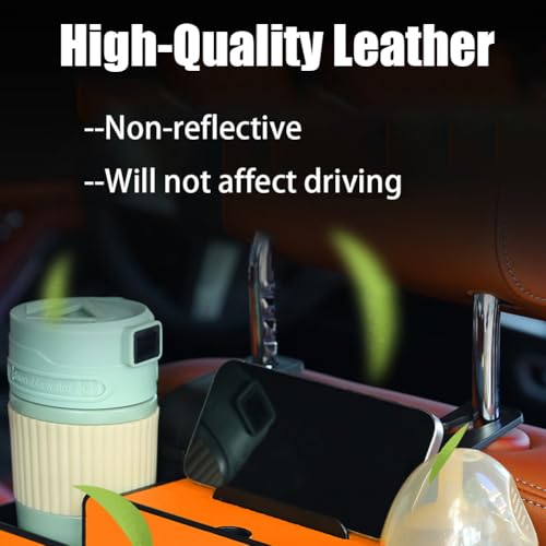 Car Multifunctional Seat Back Waterproof Storage Bag, Universal Multi Functional Car Seat Back Storage Box, Car Tissue Organizer with 2 Drink Cup Holder & 2 Hook Up (Black) - color: Black