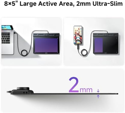 VEIKK VK850 8x5 Inch Digital Drawing Graphics Tablet with Battery-Free Pen
