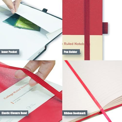 Heture Hardcover Notebooks, A5 Lined Journals Notebook for Writing 160 Pages, 8.2 x 5.5 inch, Colors Classic Ruled Notebooks for College/Work/Travel (Assorted Color, 12 Pack)