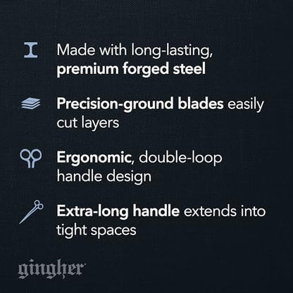 Gingher 6" Double-Curved Embroidery & Applique Scissors for Crafting