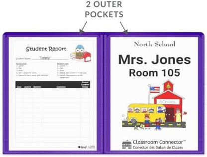 C-Line Classroom Connector School-to-Home Folders, Purple, 25 per Box (32009)