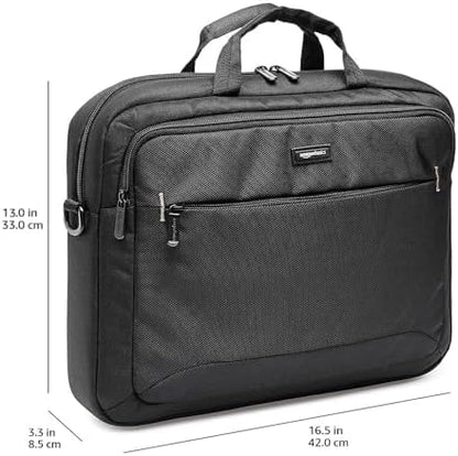 Amazon Basics Laptop Carrying Case with Shoulder Strap and Handle, Large Capacity, Black, 15.6 in (Pack of 6)