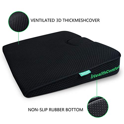 ( 16x13.7 inches Wedge Seat Cushion for Car and Truck,Portable Memory Foam Seat Cushion for Tailbone Stress Back Pain Relief - size: 16x13.7