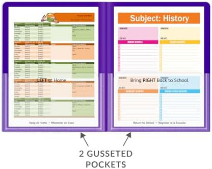 C-Line Classroom Connector School-to-Home Folders, Purple, 25 per Box (32009)