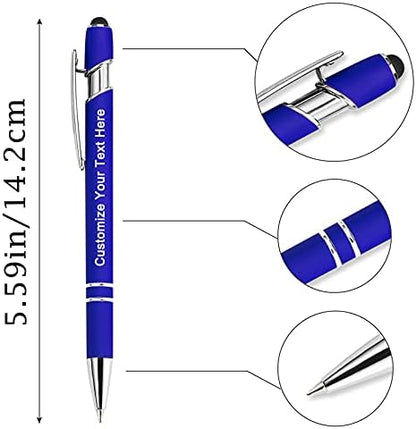 Qingxily Custom Pens Bulk - Up to 300 Personalized Stylus Ballpoint Pens With Free Engraving - Customized With Your Name, Text, Message for Business, Graduation, Anniversaries - Colorful 48 Pcs