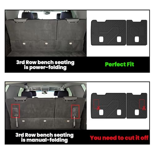 LASFIT Trunk Mat with Backrest Mat 2015-2020 for Chevrolet Chevy Suburban/GMC Yukon XL(Only Yukon XL, Not Fit Yukon)/Cadillac Escalade ESV(Only Escalade ESV, Not Fit Escalade), All Weather TPE Mat - size: Cargo for Suburban/Yukon XL/Escalade ESV 2015-2020