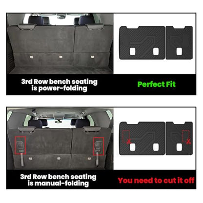 LASFIT Trunk Mat with Backrest Mat 2015-2020 for Chevrolet Chevy Suburban/GMC Yukon XL(Only Yukon XL, Not Fit Yukon)/Cadillac Escalade ESV(Only Escalade ESV, Not Fit Escalade), All Weather TPE Mat - size: Cargo for Suburban/Yukon XL/Escalade ESV 2015-2020