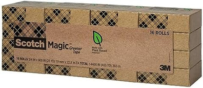 Scotch Magic Greener Tape, 0.75 in .x 900 in., 16 Rolls