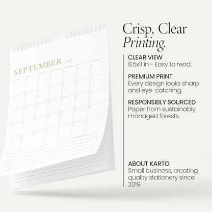 Karto Wall Calendar 2026-2027 8.5x11 in - Golden