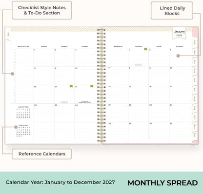Blue Sky 2027 Weekly & Monthly Planner Calendar, 8.5"x11", Coming Up Roses