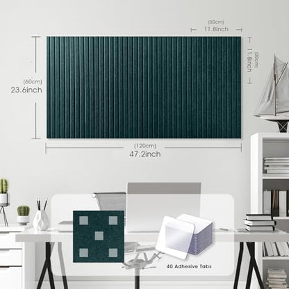 Large Felt Bulletin Board 48" x 24", Forest Green