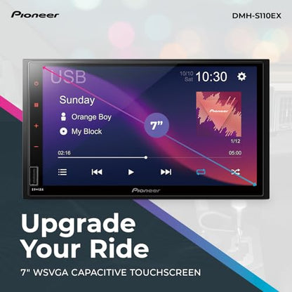 Pioneer DMH-S110EX 7" Double-Din Digital Multimedia Receiver - Built in Bluetooth, Smartphone Integration, Touchscreen, Rear Camera Input