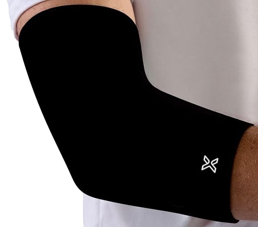 Full Elbow Brace for Tendonitis and Tennis Elbow - Golfers Elbow Brace - Forearm Strain Support - Elbow Compression Sleeve for Men and Women - (Black, Large)