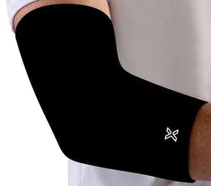 Full Elbow Brace for Tendonitis and Tennis Elbow - Golfers Elbow Brace - Forearm Strain Support - Elbow Compression Sleeve for Men and Women - (Black, Large)