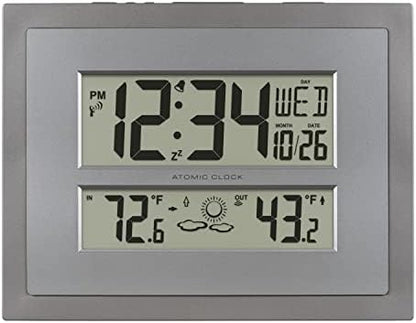 La Crosse Technology 512-85937 Gray Atomic Digital Clock with Temperature