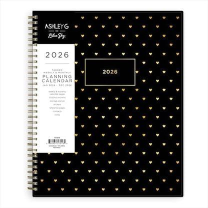 Blue Sky 2026 Weekly & Monthly Planner Calendar, 8.5"x11", Sweetheart Black
