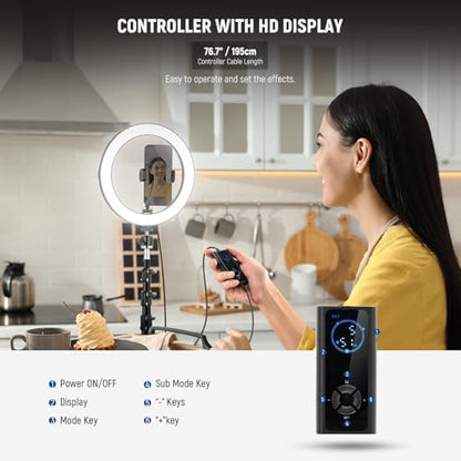 NEEWER 10" 20W High Power LED Ring Light for Phone with 71" Tripod Stand, Bi Color Ringlight, Phone Holder Compatible with iPhone for Video Recording Selfie Makeup Studio Live Streaming TikTok, RH10B