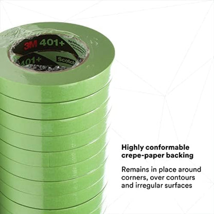 3M High Performance Green Masking Tape 401+, 12 mm x 55 m 6.7 mil