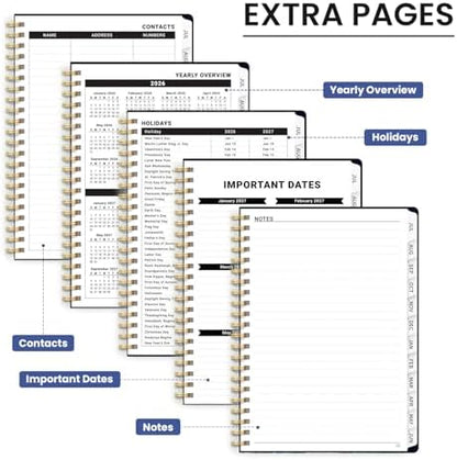 Large Planner 2026-2027, A4 (8.5" x 11") Hardcover Weekly & Monthly Planner July 2026 - June 2027 with Monthly Tabs, Academic Planner for School, Work and Office, Garden of Whimsy